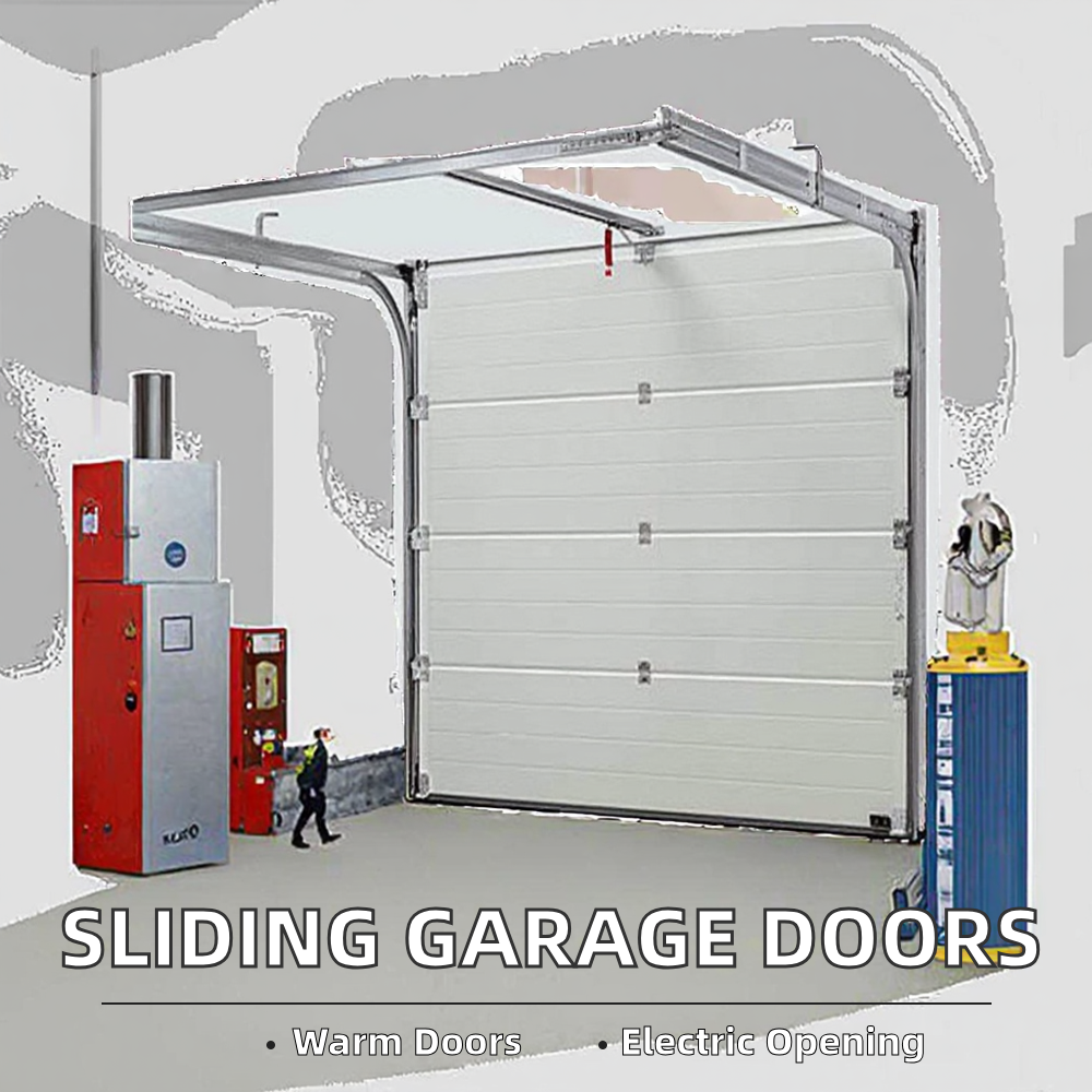 Modern Design Steel Sectional Sliding Garage Doors Fiberglass Netting China's Overhead System for Logistics Finished Surface