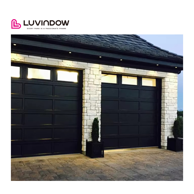 Electric Garage Door Aluminum Alloy Tempered Frosted Glass Combination Garage Door Automatic Lift Garage Door
