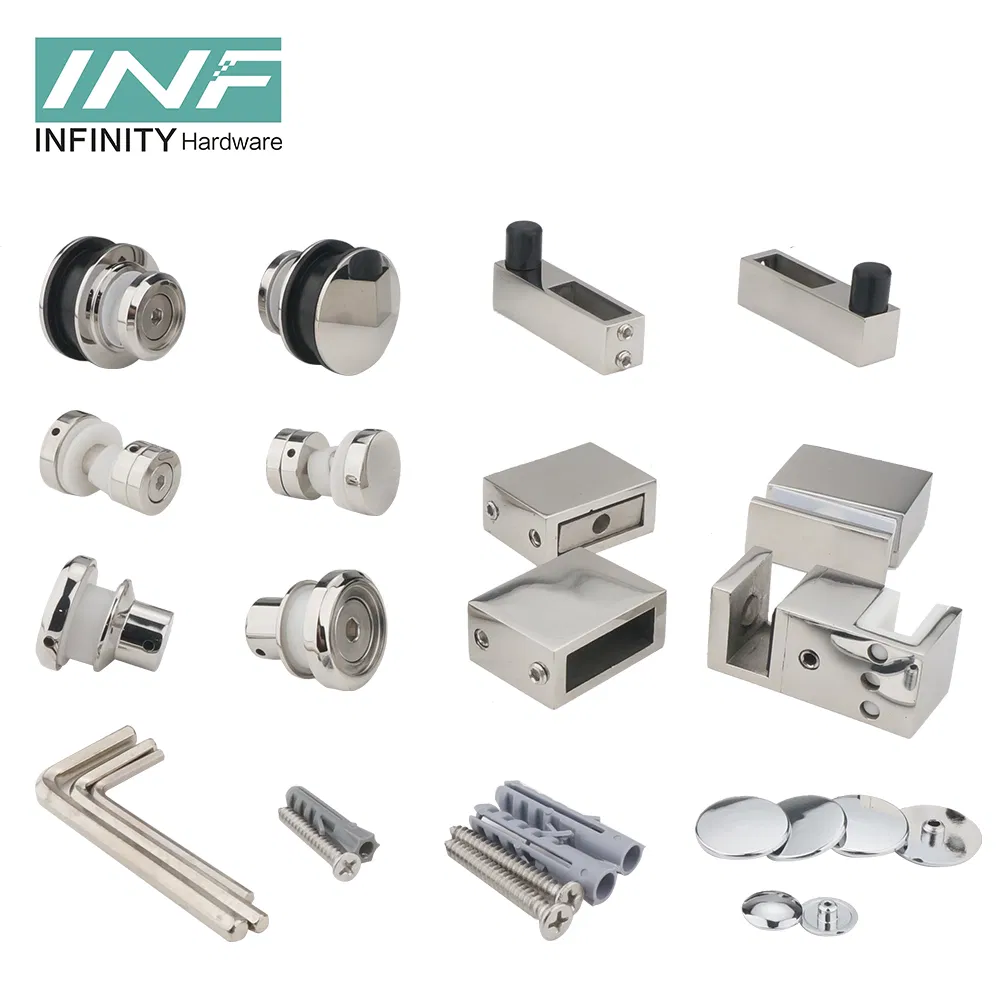 Hot Sale Modern Luxury Brass Hardware Glass Gliding Door System 304 Stainless Steel Glass Sliding Door Roller Fitting