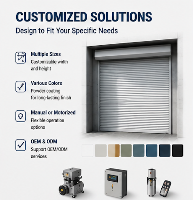 Automatic Windproof Aluminum Alloy Rolling Shutter Door for Garage &amp; Industrial Security