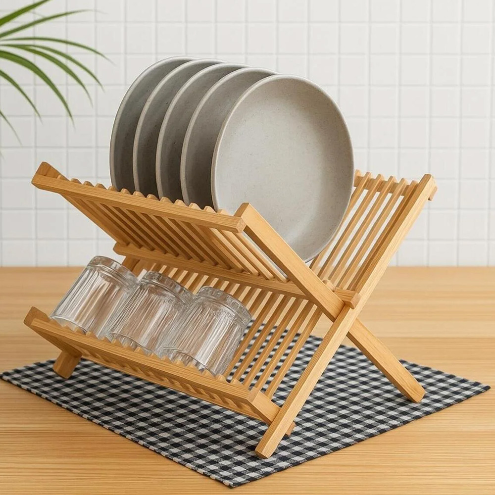 Bamboo Folding Rack View 4