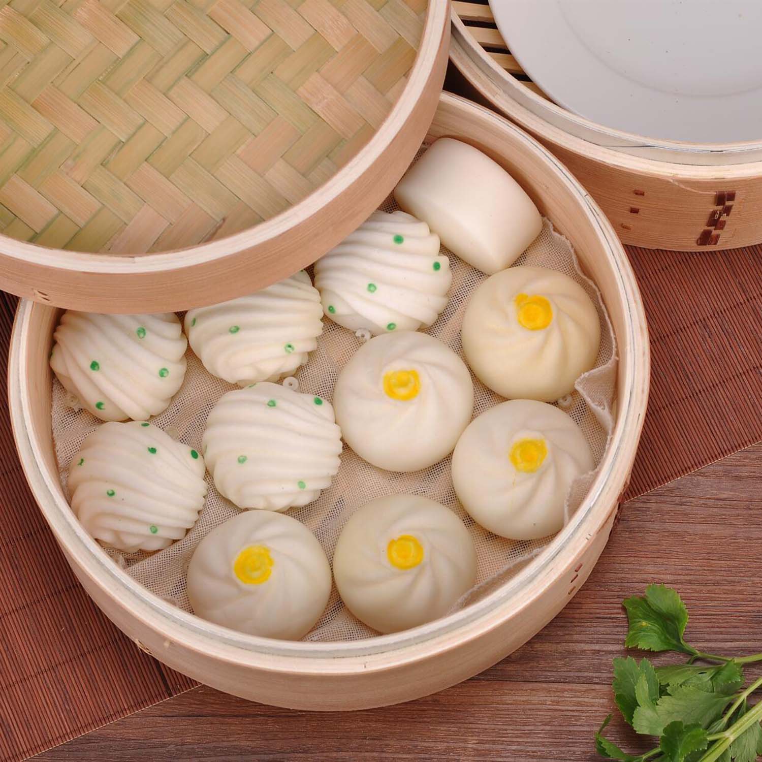 Deepened Wooden Steamer with Metal Rim Bamboo Basket for Cooking Dumpling Dim Sum Rice Potsticker Steaming Chinese Asian Food