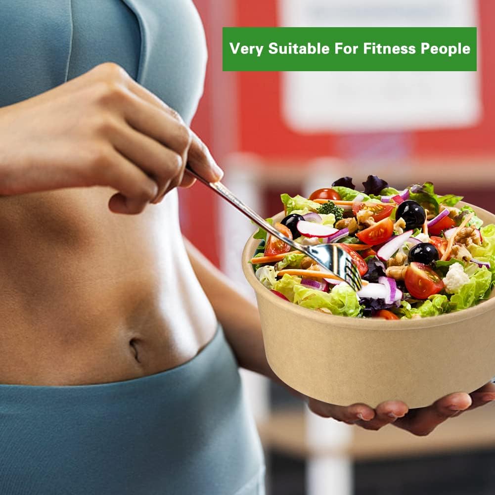100% Premium White Pulp/kraft/bamboo Fiber Salad Bowls - FDA Approved &amp; Leakproof