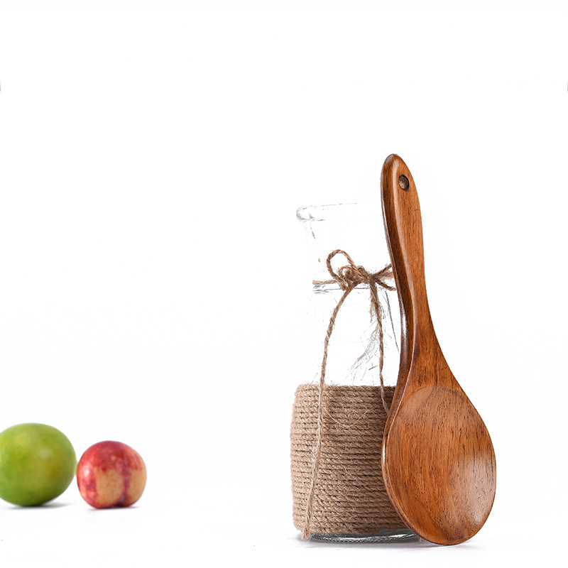 Non Stick Chinese Regular Size 200mm Natural Bamboo Wooden Cooker Serving Paddle Rice Spoon