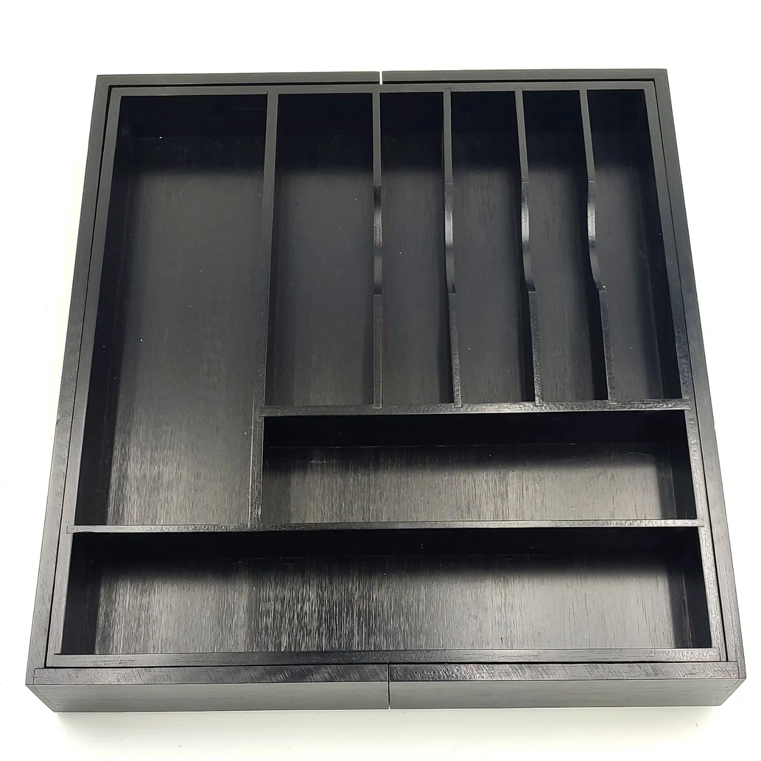 Kitchen Expandable Utensil Drawer Organizer Wooden Bamboo Cutlery Tray