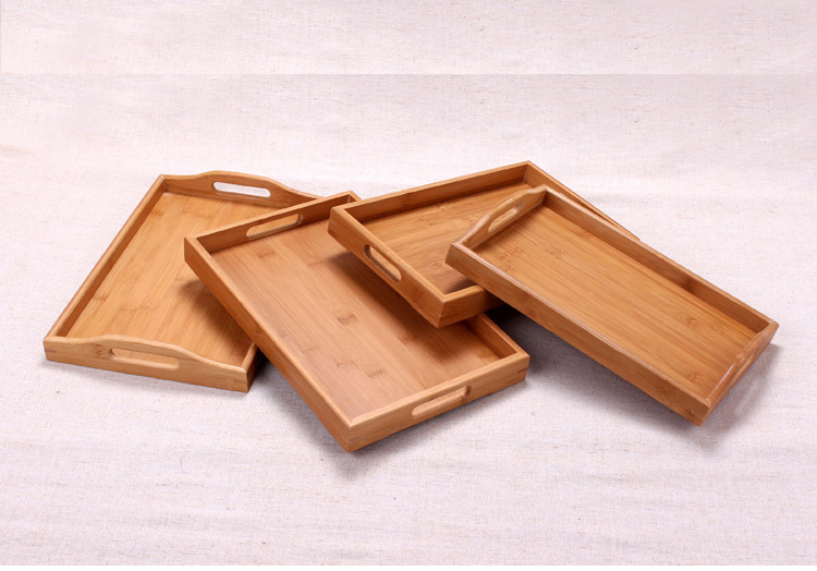Bed Food Fruit Ottoman Mirror Cutlery Non Plastic Coffee Table Bamboo Serving Tray Wholesale