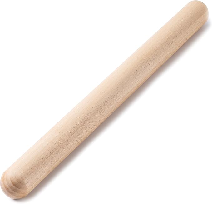 SINCERE 7.9 Inch Brown Bamboo Rolling Pin Extra Long Thick Classic Wooden Dough Roller Pastry Boards for Fondant Pie Pastry