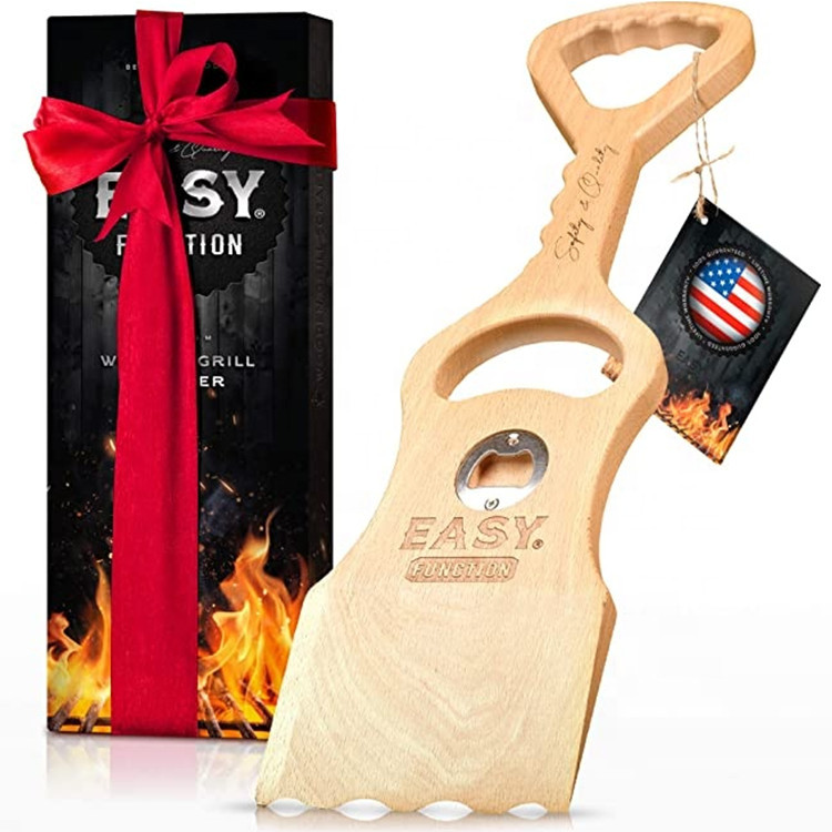 Customized Bamboo Shovel Kitchenware Bamboo Kitchen Bbq Barbecue Cooking Spatula With Handle