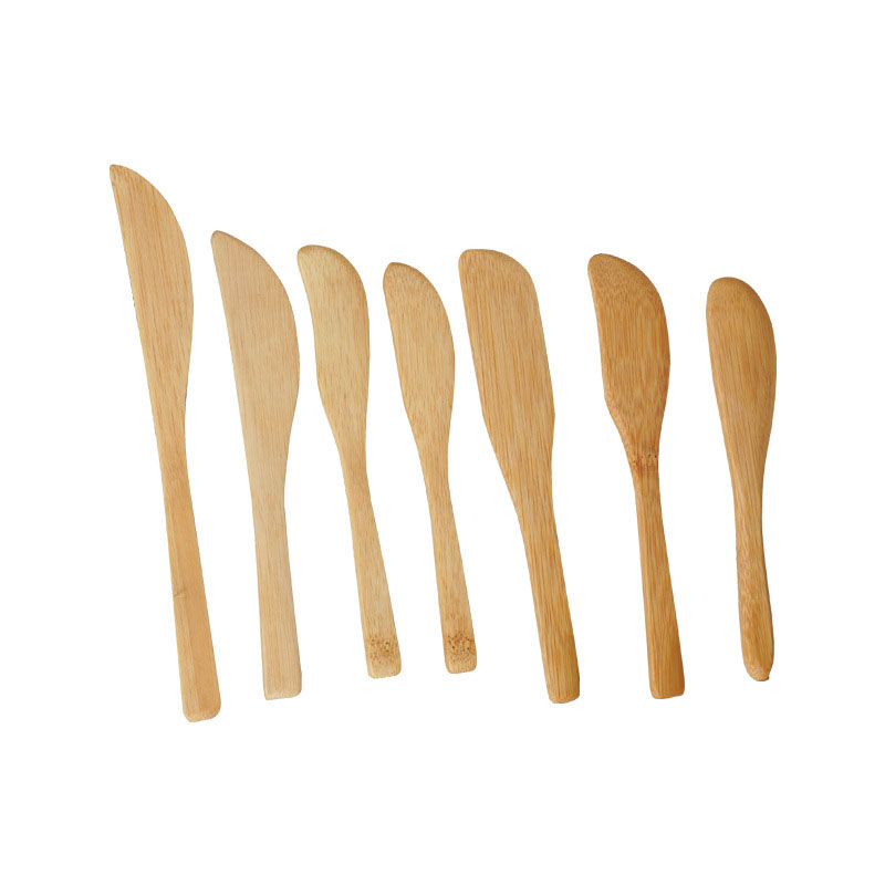Reusable Eco-Friendly Bamboo Cheese Knife Kitchen Natural Wooden Butter Spatula Multiple Use Cheese Tool Jam Honey Spatula