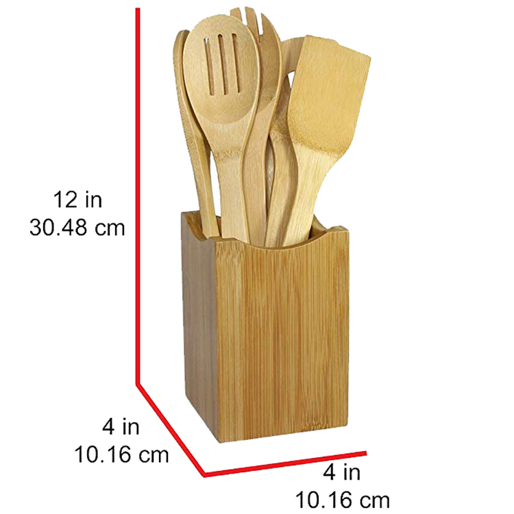 Kitchen Utensil Set Essential Tools for Cooking and Baking Bamboo Spatula Set