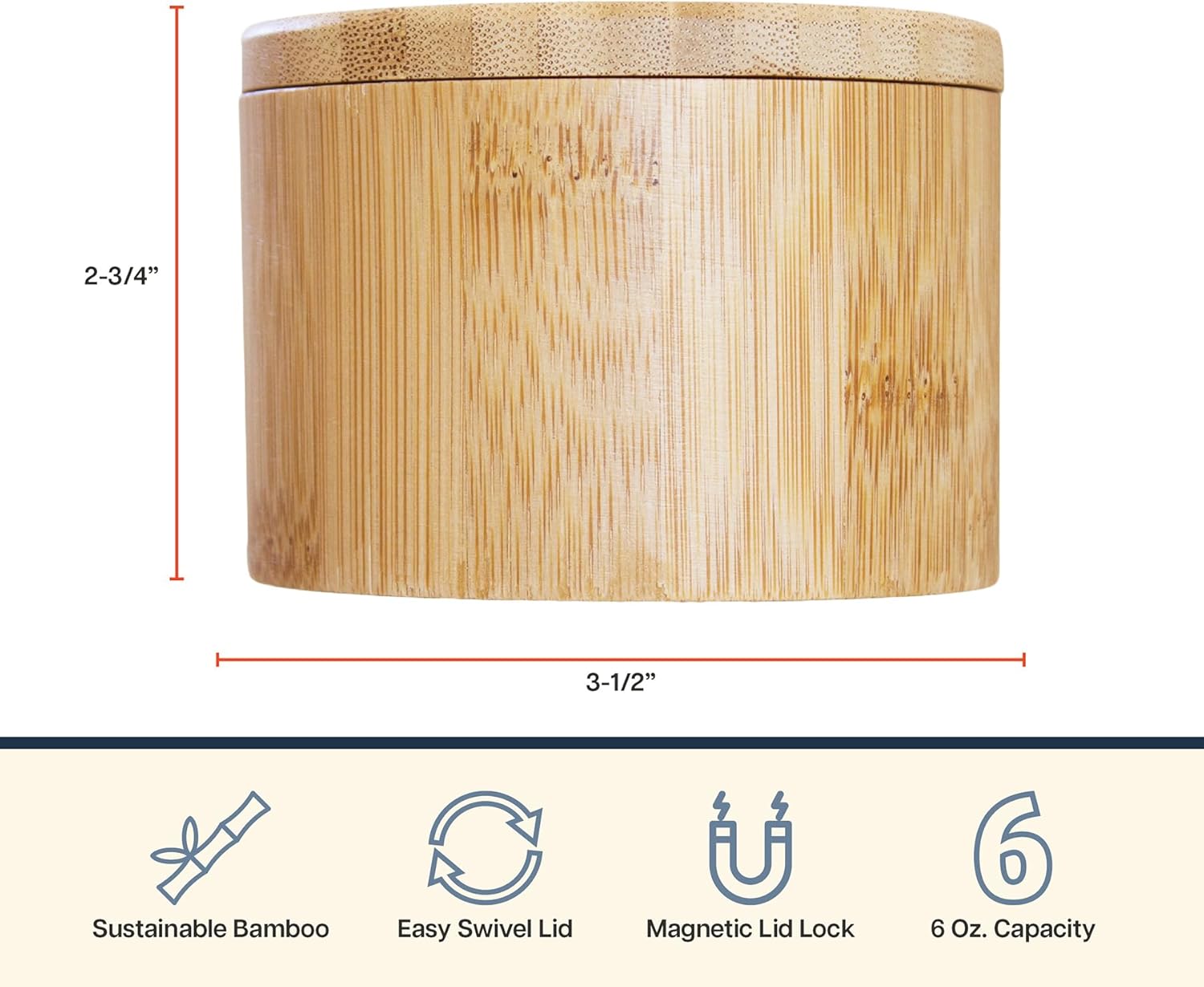 Modern Luxury Bamboo Salt Cellar Spice Storage Box Magnetic Lid Sustainable Freshness Preservation Kitchen Countertop Parties