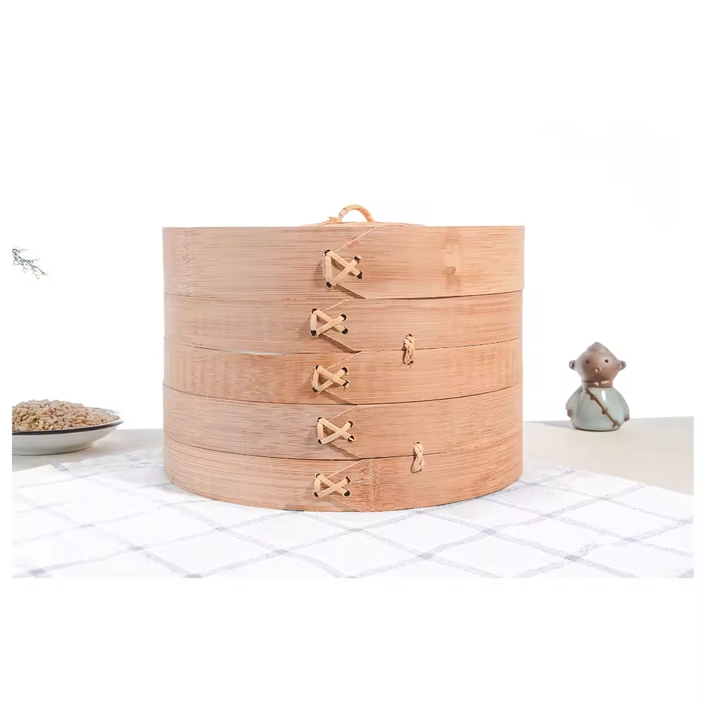 Food Steamers Bamboo Kitchen Sum Steamer Basket 100% Natural Bamboo Steamer
