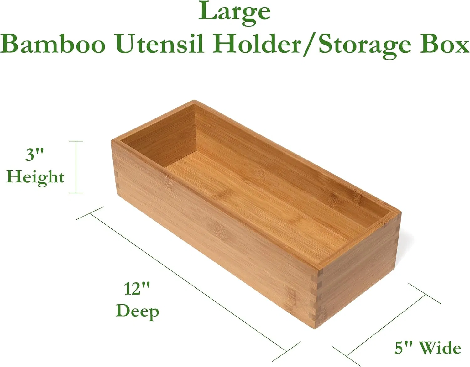 Bamboo and Wood Cutlery Tray Rack Storage Box