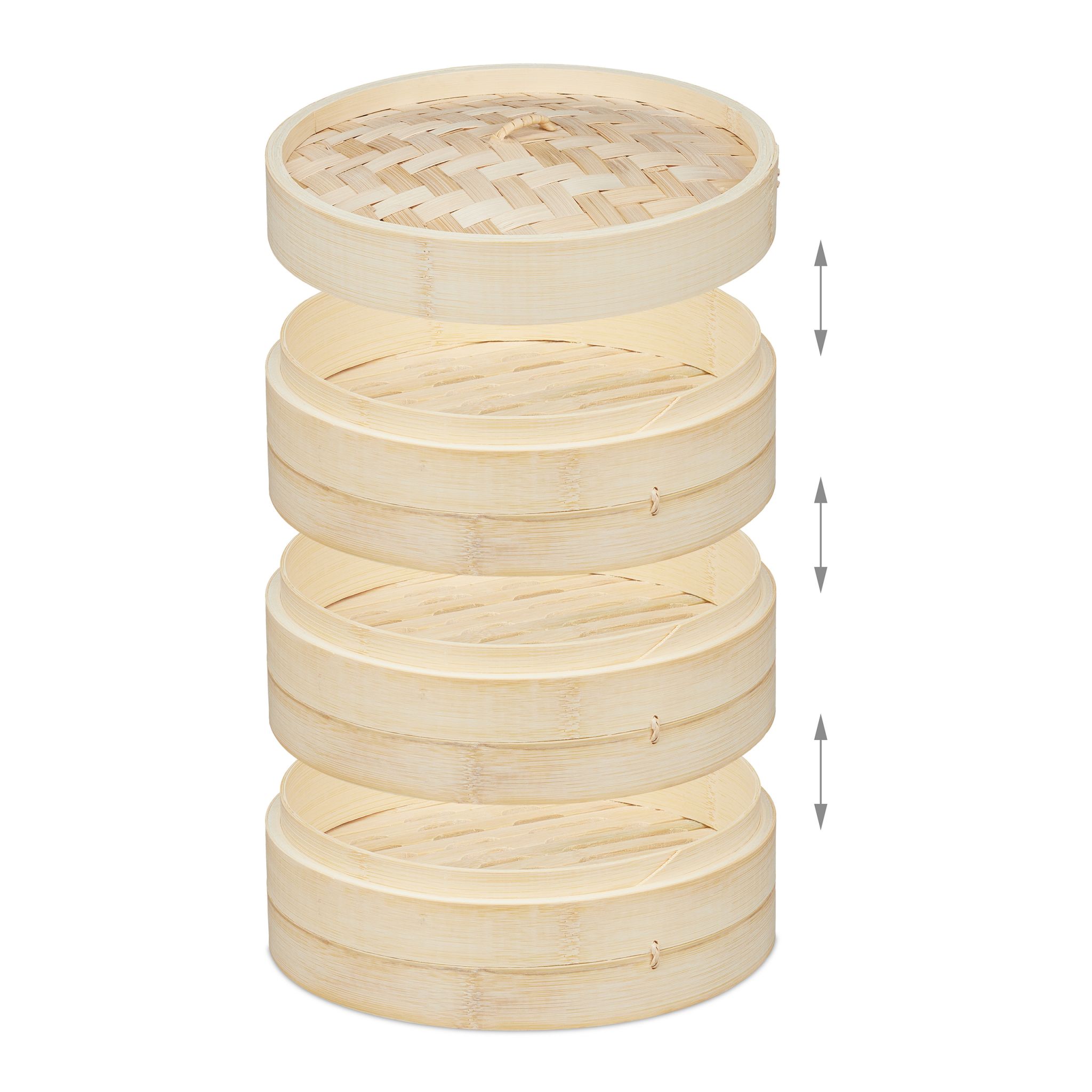 Eco-Friendly Bamboo Steamer 3-Layer Mini Food Steamer for Cooking Dumplings Vegetables Heat-Resistant Portable Gas Induction