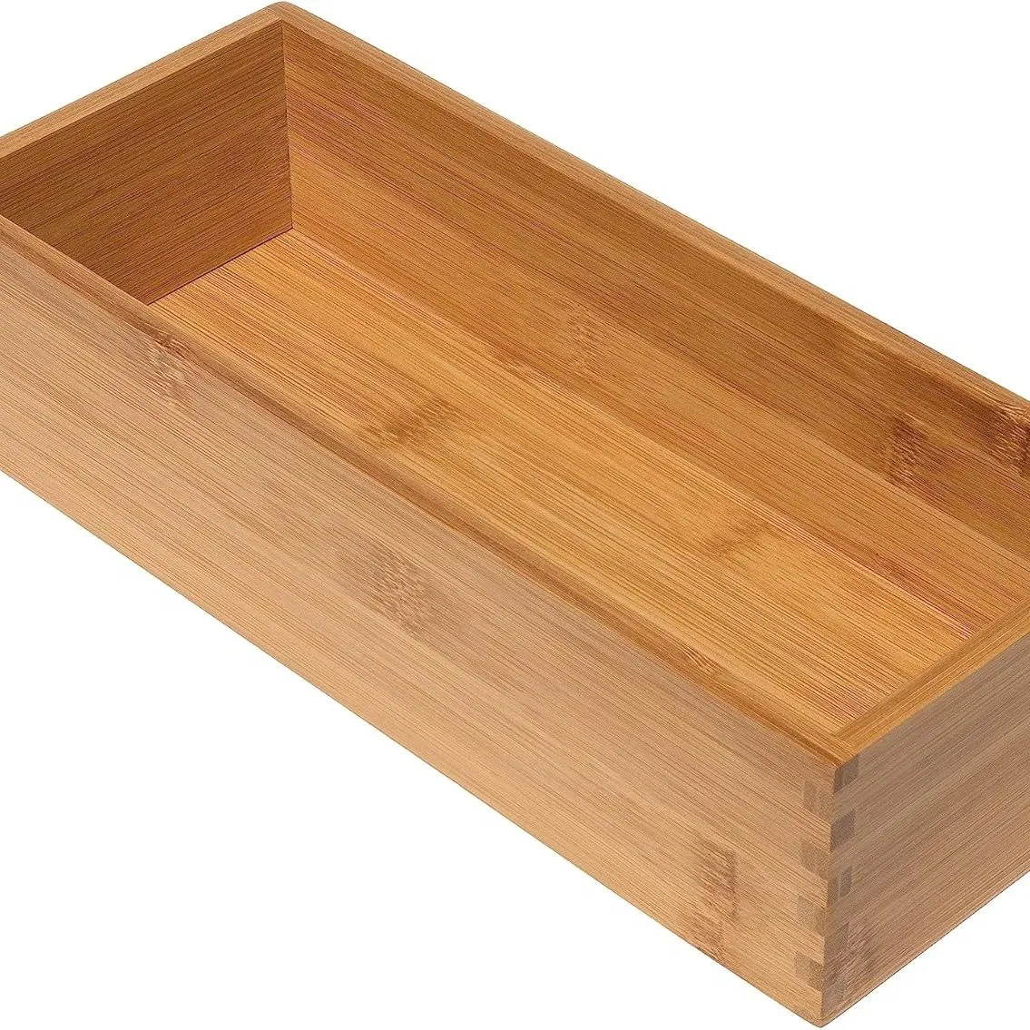 Bamboo and Wood Cutlery Tray Rack Storage Box