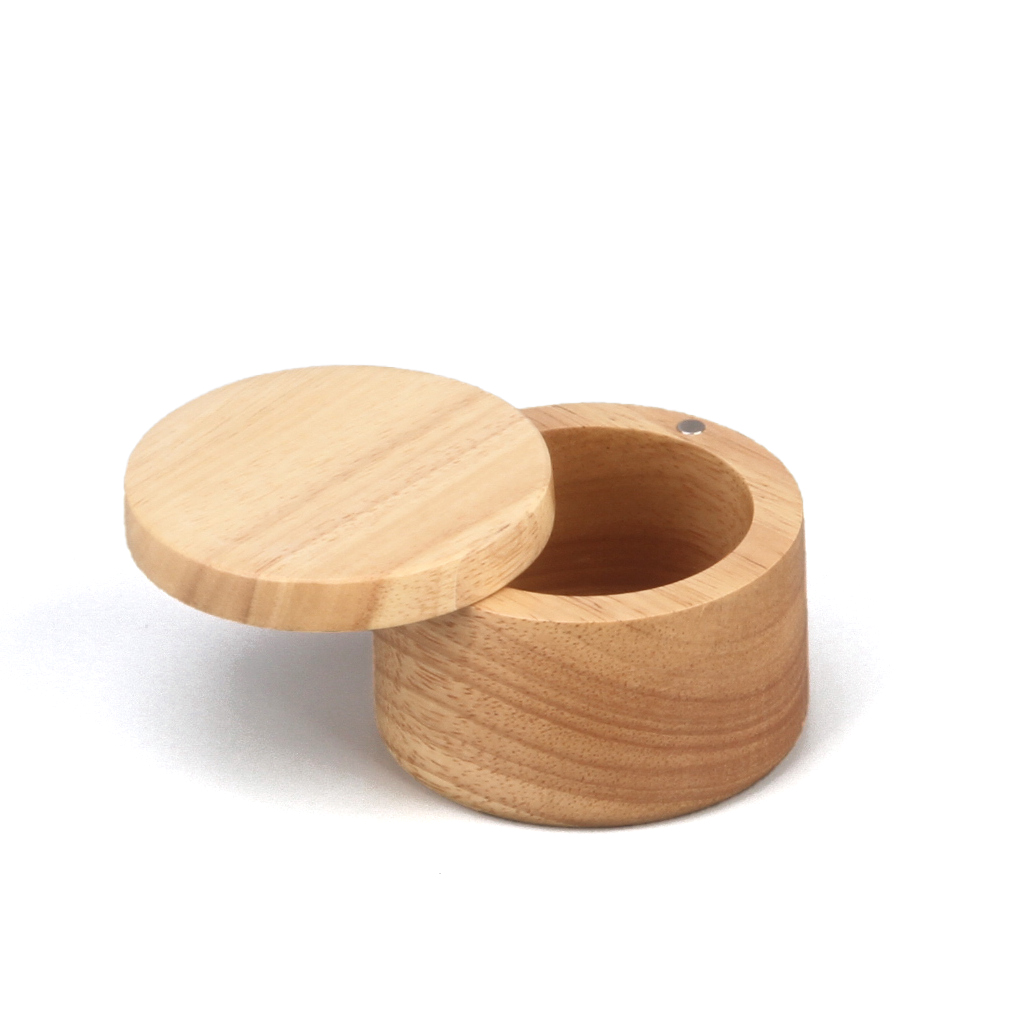 2022 Laser Customized Wood Salt Cellar Bamboo Salt Box