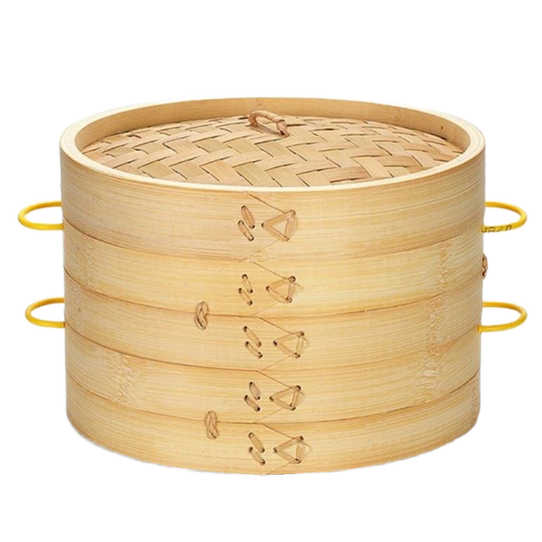 Streamer Bambu 2 Vaporiera Piroscafo Eco-Friendly Legno Da 14 Pollici Con Grande Fornello Rotondo E 6 Strati Ideale Per