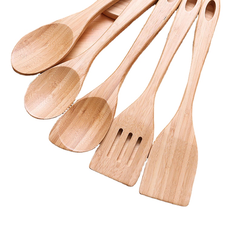 Eco-Friendly Bamboo Cooking Tools Wooden Spatula Kitchen Utensil Set