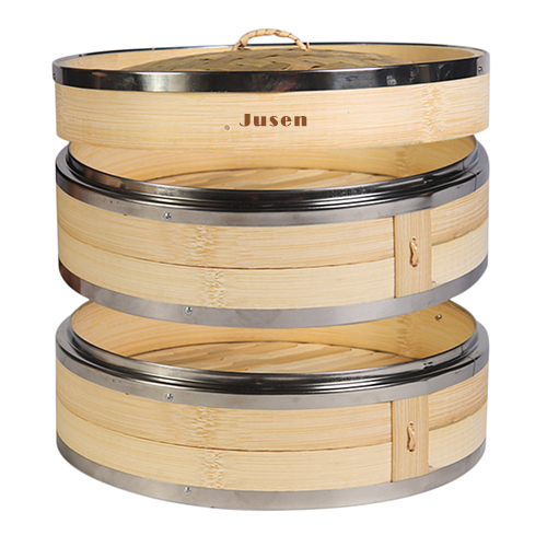 Bamboo Steamer with Stainless Steel Rings