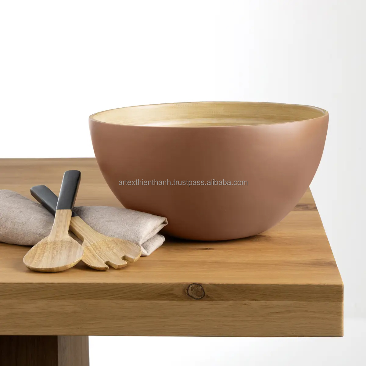 Spun bamboo fiber salad bowl 2