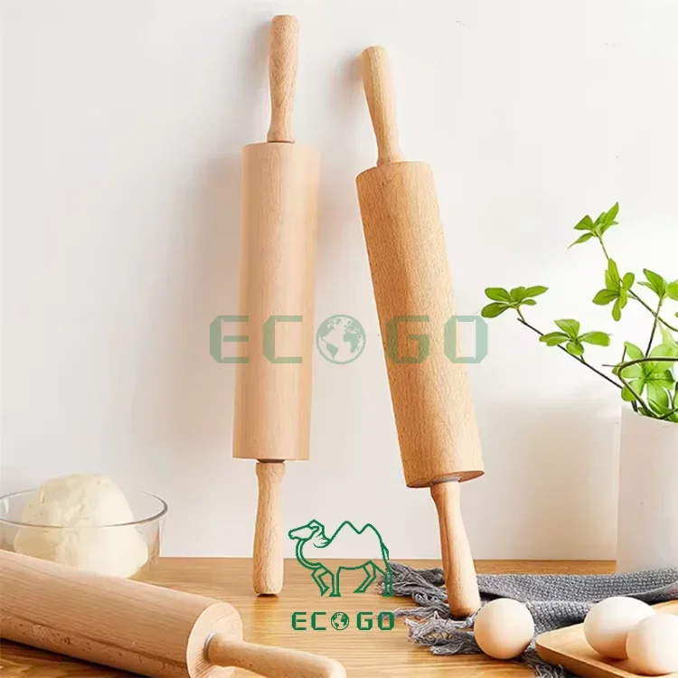 Factory Supply Hot Sale Custom High Quality Large Size Handle Detachable Bamboo Rolling Pin for Kitchen Baking