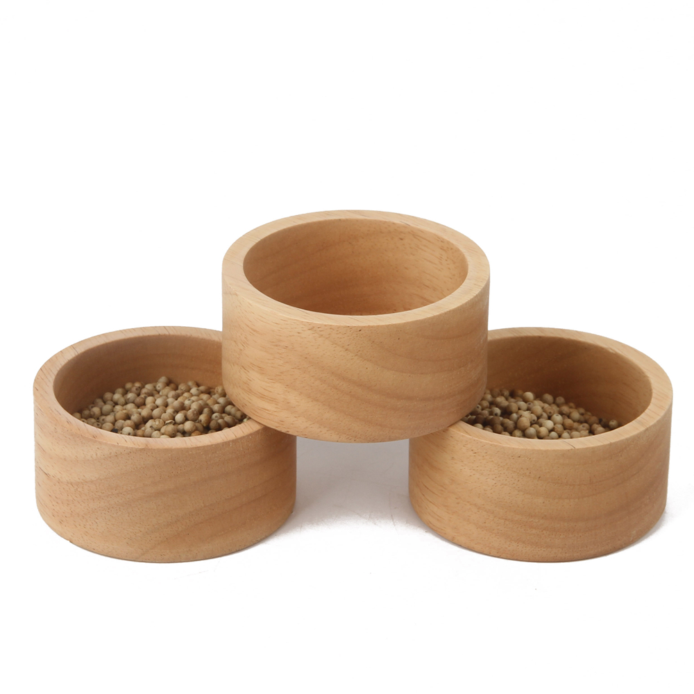 2022 Laser Customized Wood Salt Cellar Bamboo Salt Box