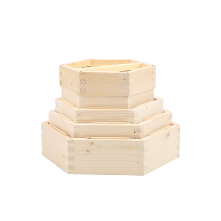Bamboo Hexagonal Wooden Steamer Basket Handmade Natural for Dumplings and Vegetables