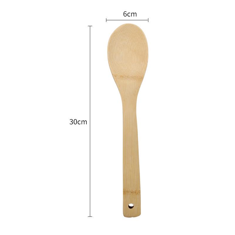 Natural Reusable Household Bamboo Meal Spoon Spatula Kitchen Accessories Bamboo Utensils Rice Spoon
