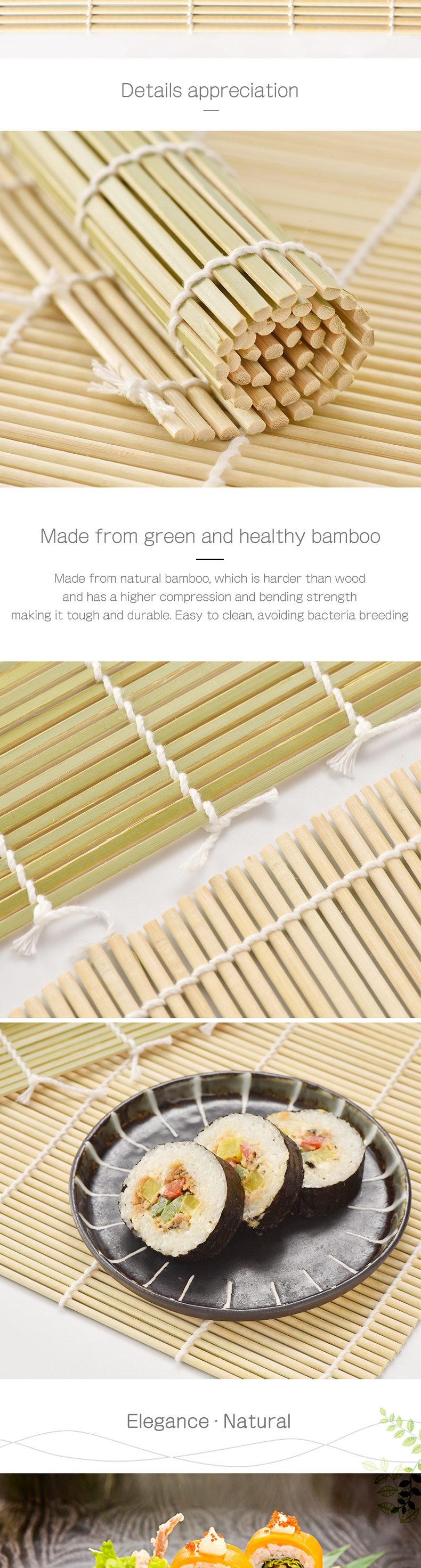 Bamboo Sushi Roller Mat Sushi Rolling Kit Set Sushi Bazooka Sushi Knife Rice Spreader & Paddle Bamboo Chopsticks & Holder