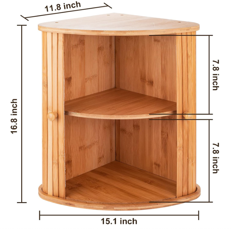 Hot Sale Modern Rectangle Bamboo Multifunctional Eco-Friendly Large Capacity Bread Box for Kitchen Countertop Storage