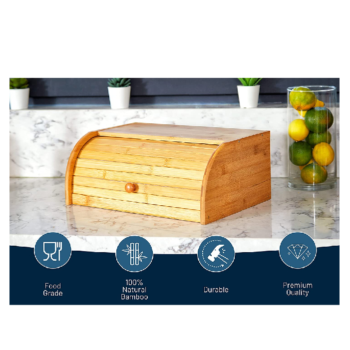 Premium Bamboo Bread Box 4