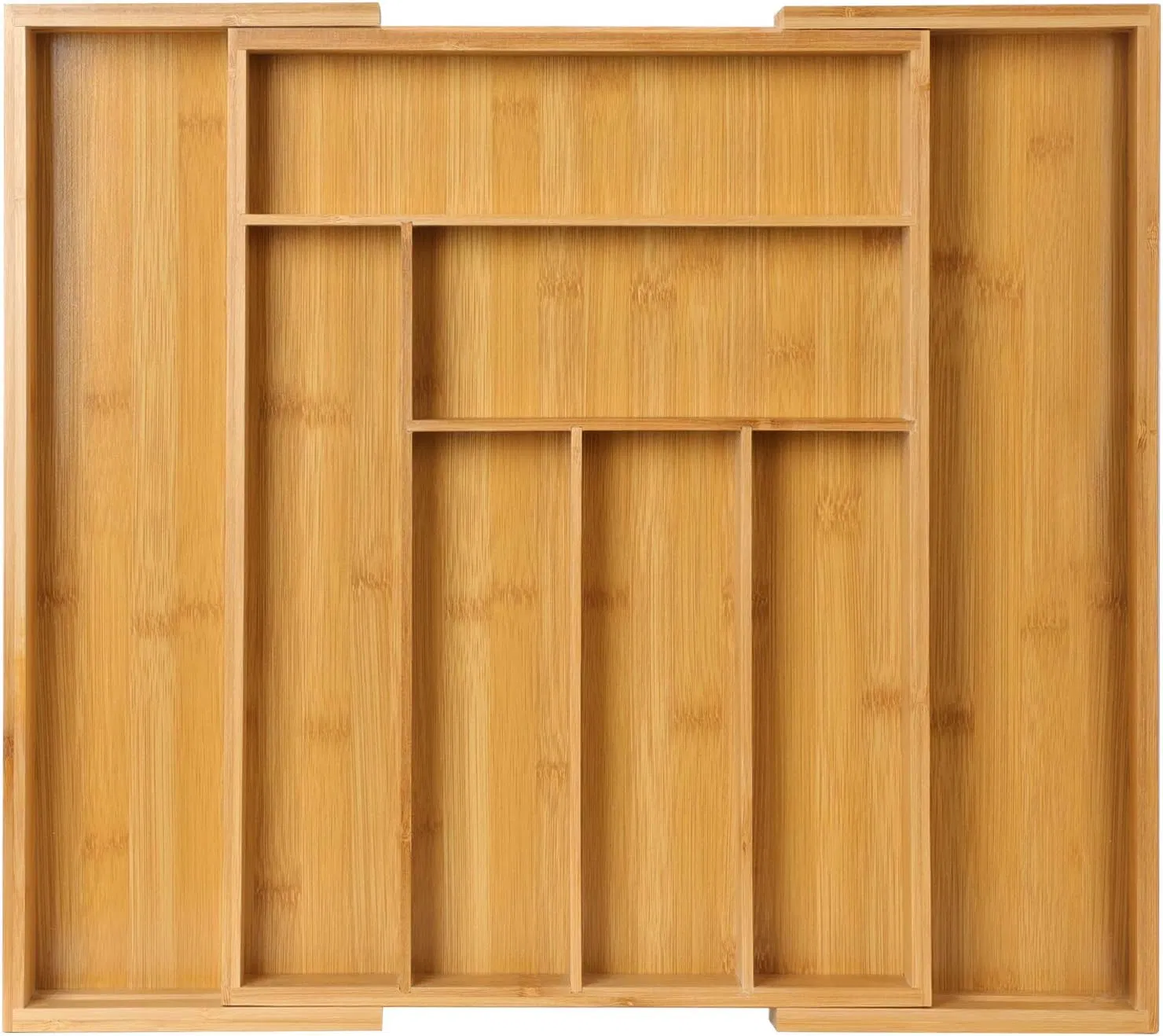 Bamboo Expandable Drawer Organizer for Utensils Holder, Adjustable Cutlery Tray