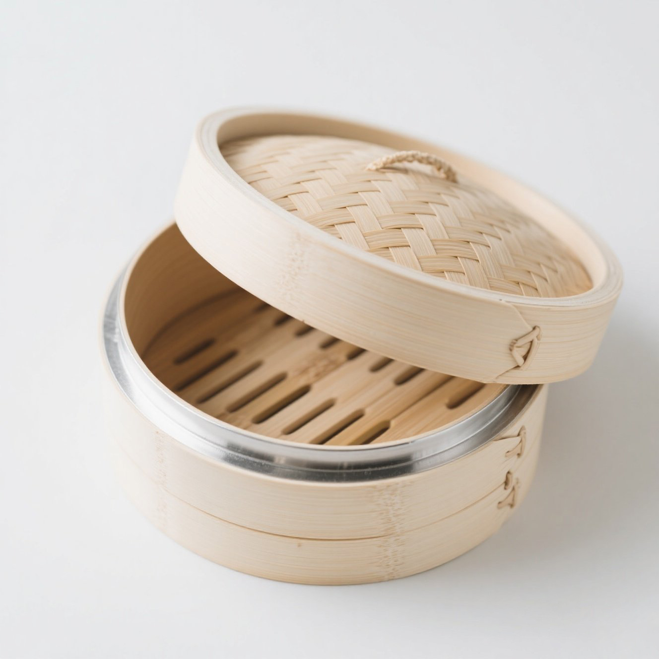 High Quality Chinese Bamboo Steamer Set Small Stainless Steel Bamboo Basket for Gas Customizable for Food Steaming Dim Sum