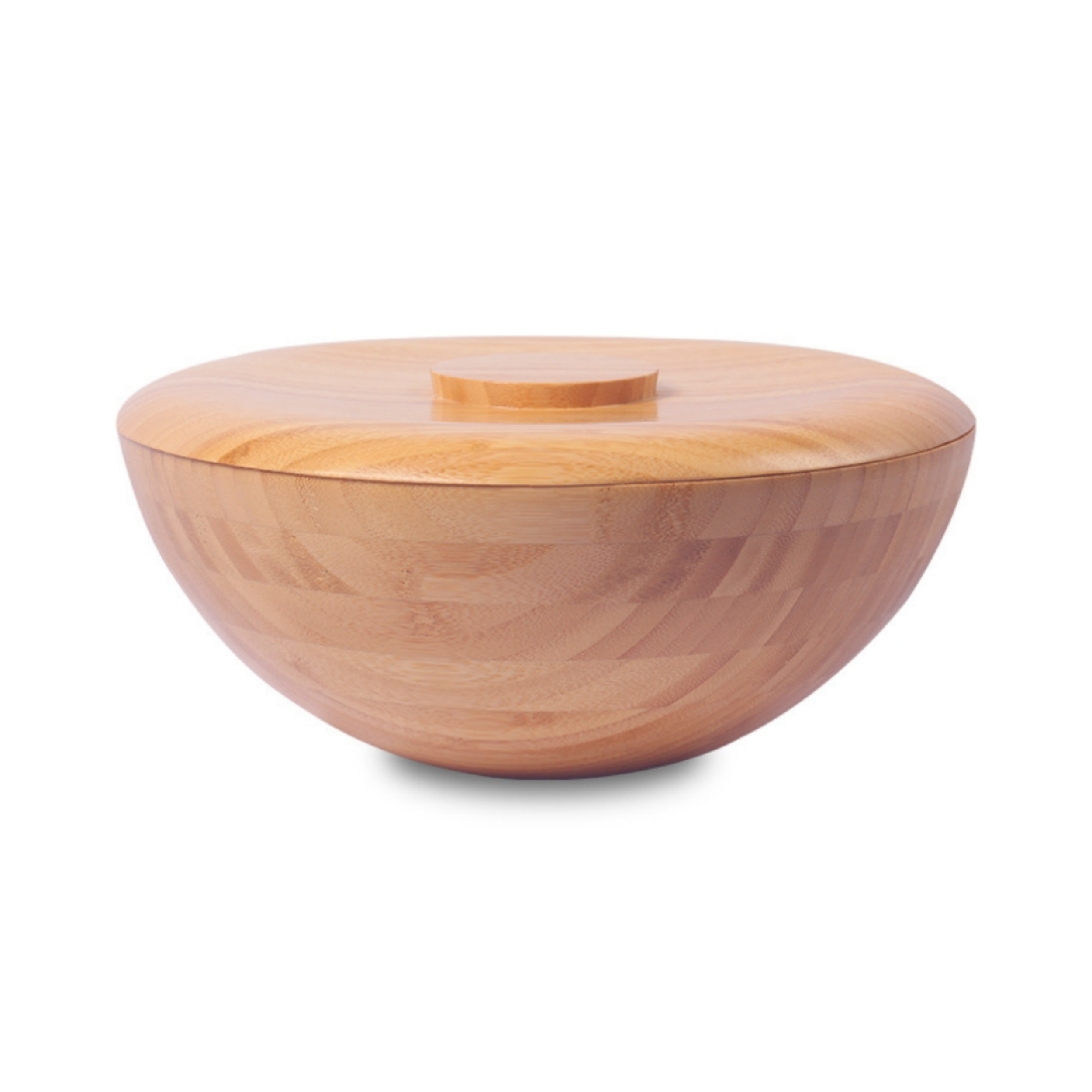 Large Modern Eco-Friendly Bamboo Salad Bowl with Lid for Wedding Holiday Parties BBQs Soup Fruit Handcrafted Serving Bowl