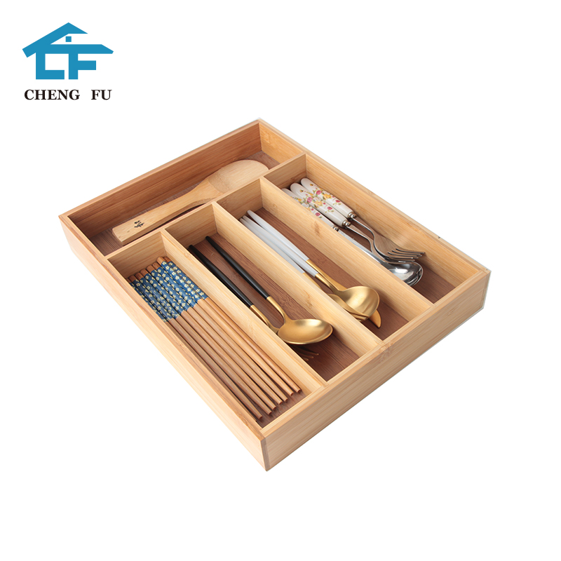 Bamboo Kitchen Drawer Organizer Silverware Organizer/Utensil Holder and Cutlery Tray