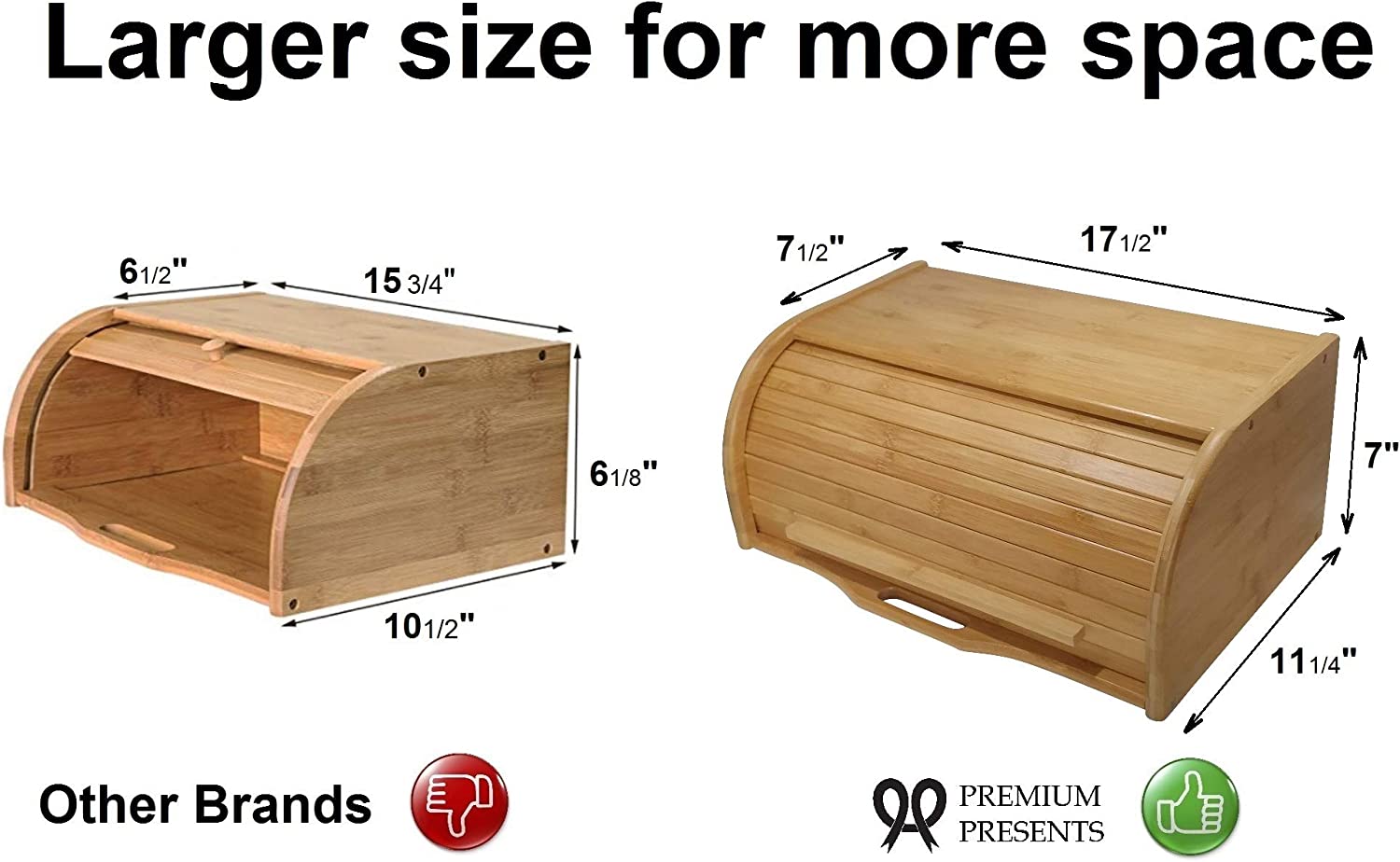 Hot Selling Kitchen Countertop Storage Container Box Bamboo Bread Box