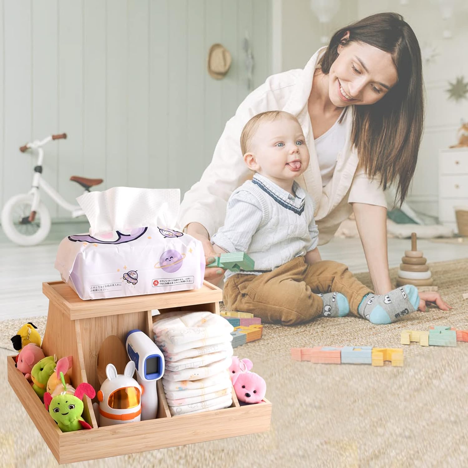 Kitchen Salt Storage Container Round Wooden Salt Box Bamboo Salt Cellar with Lid and Spoon