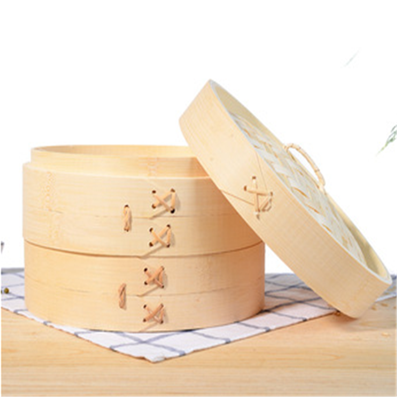 Hot Sale Chinese Eco-friendly 8 Inch Food Grade Dim Sum Bamboo Steamer Sets