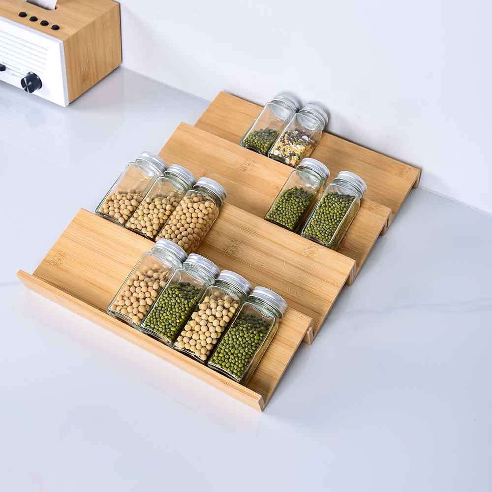 Stackable Spice Drawer Organizer Wooden Spice Rack Spice Rack Organizer Kitchen Accessory