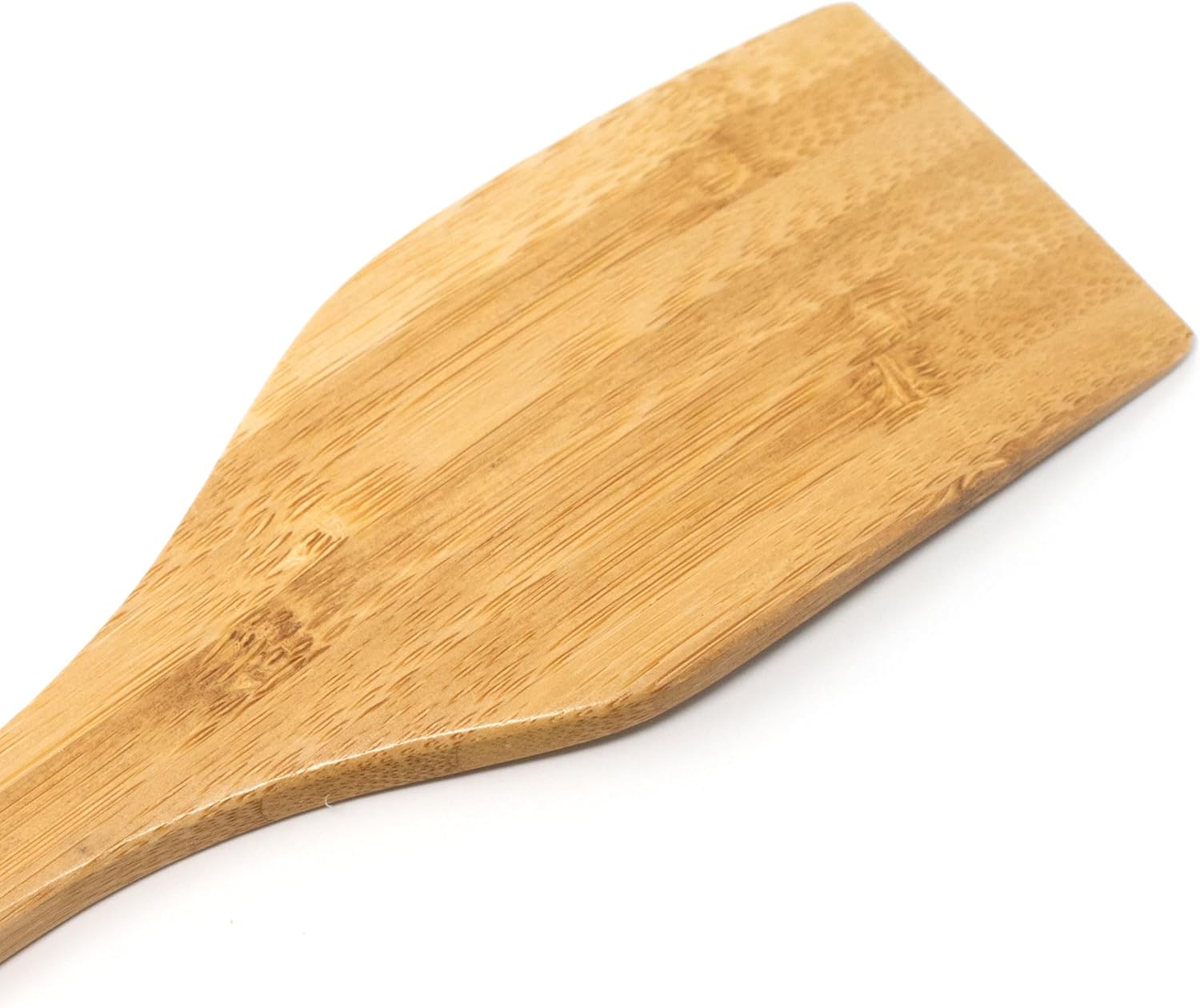 Natural Bamboo Cooking Spatula for Non-Stick Frying Pans with Long Handle Lightweight Food Safe &amp; Dishwasher Safe