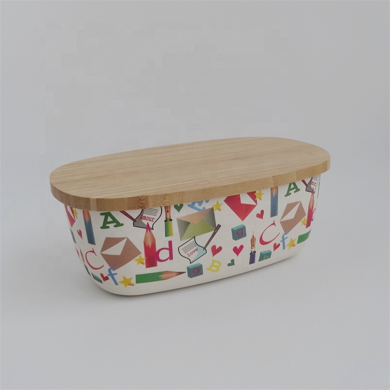 BPA Free Bamboo Fibre Bread Box for Kitchen Countertop Bread Box Storage Container With Bamboo Cutting Board