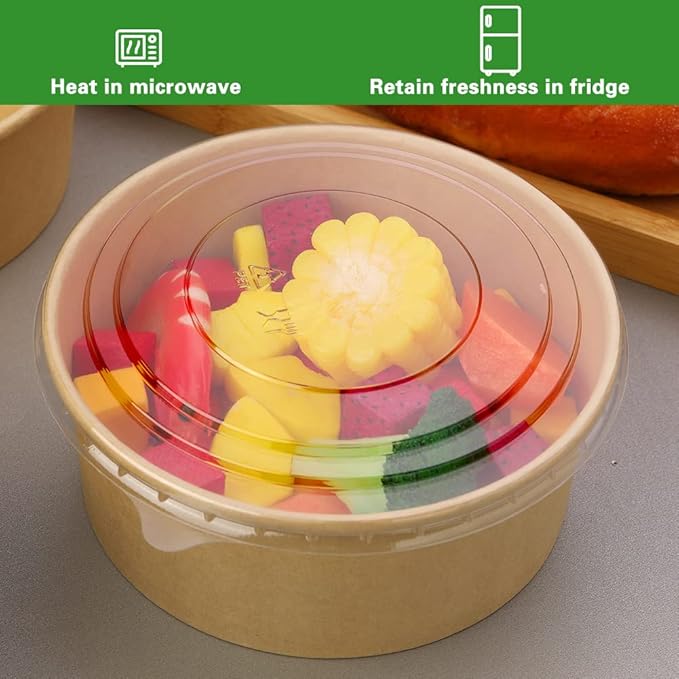 100% Premium White Pulp/kraft/bamboo Fiber Salad Bowls - FDA Approved &amp; Leakproof