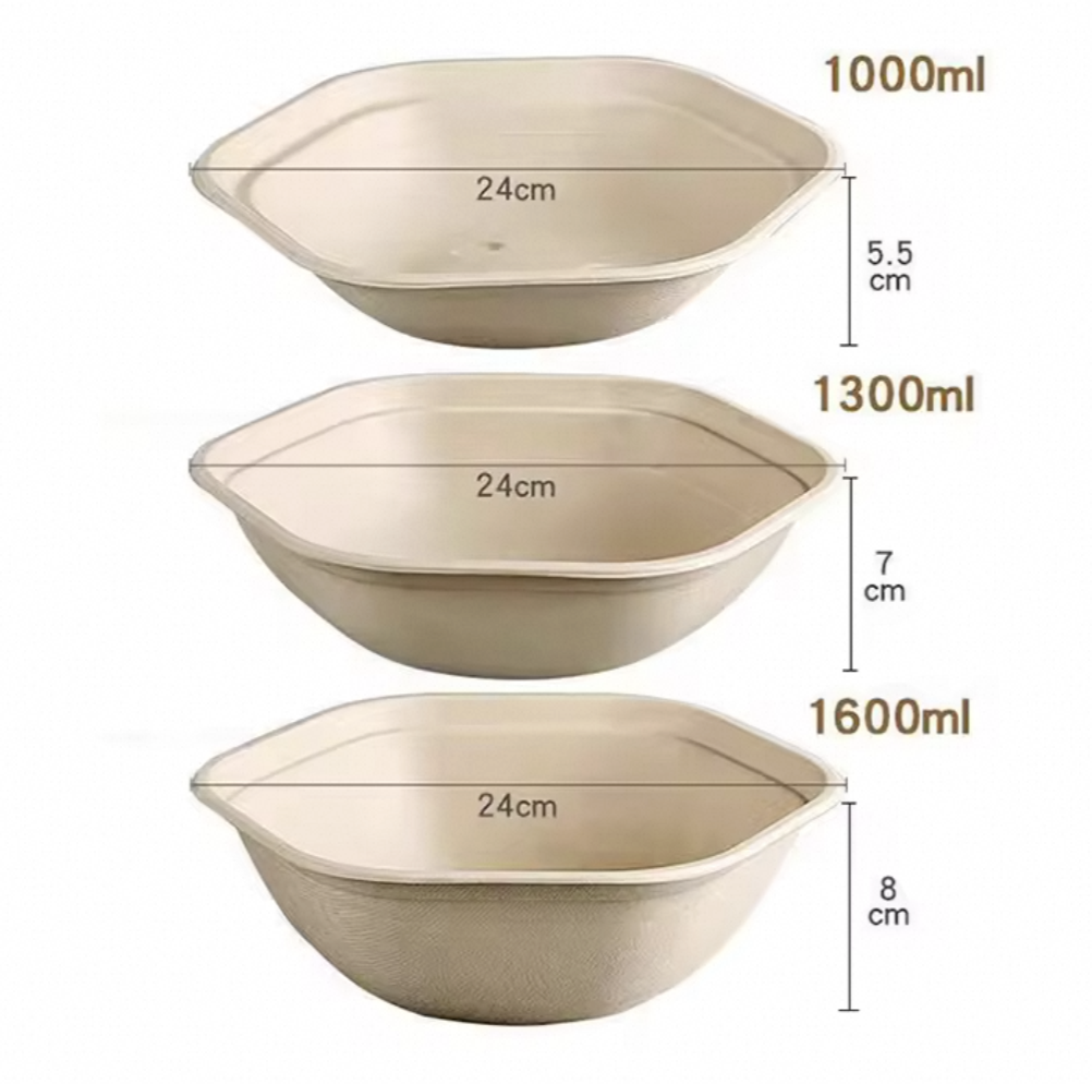 Eco Friendly Disposable Microwave Safe Camping Food Packaging Salad Bowl Compostable Bagasse Bamboo Wabi-Sabi Square Bowl