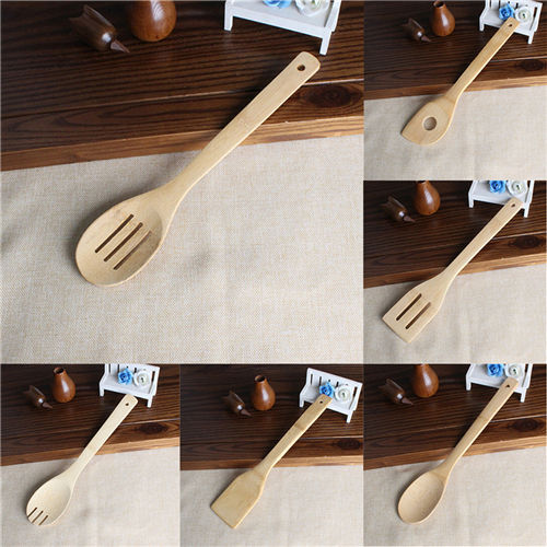 Wholesale Bamboo Spoon Spatula Kitchen Utensil Wooden Cooking Tool Mixing Set