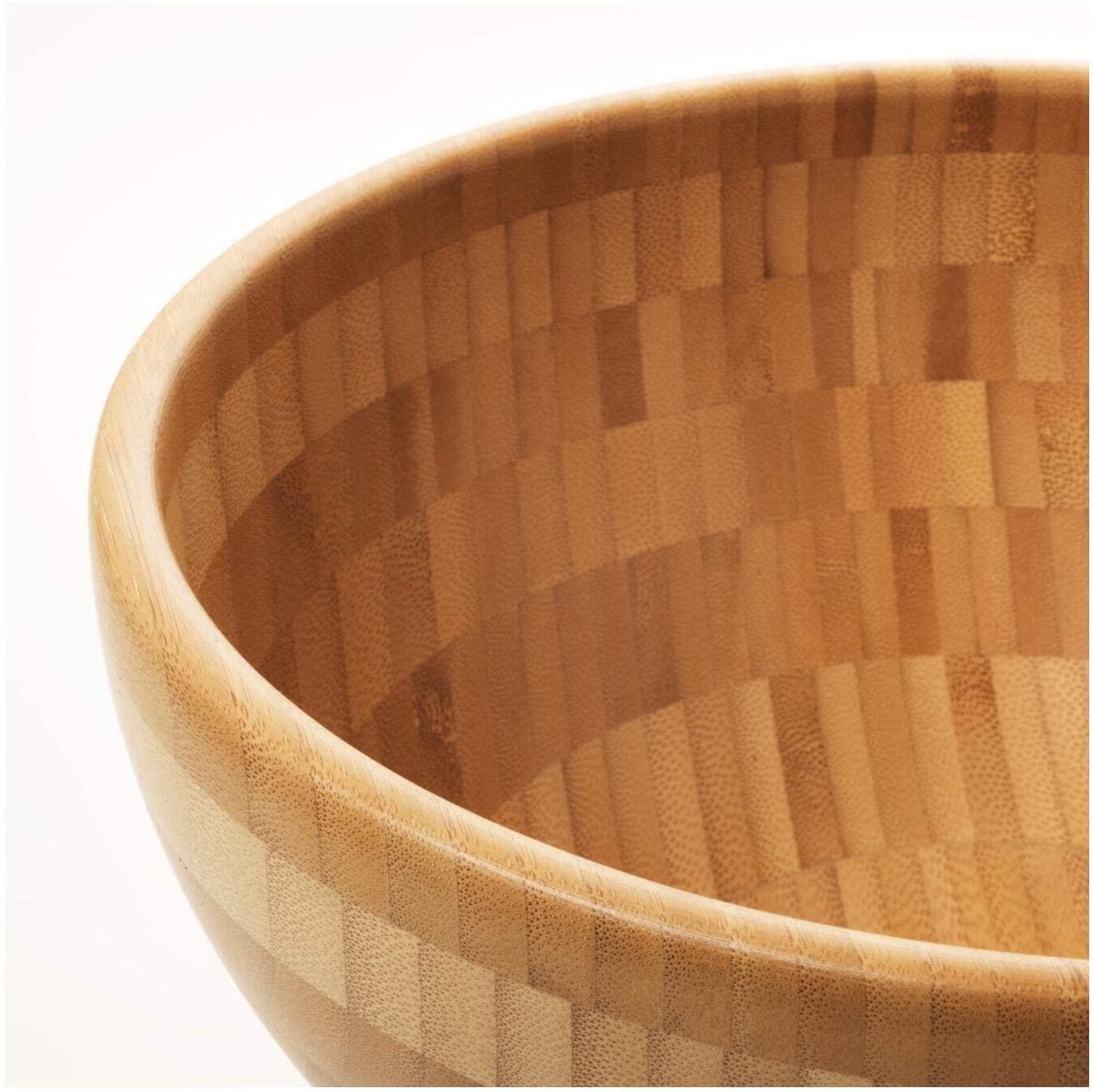 Large Handmade 100% Natural Round Salad Bamboo Wooden Bowl