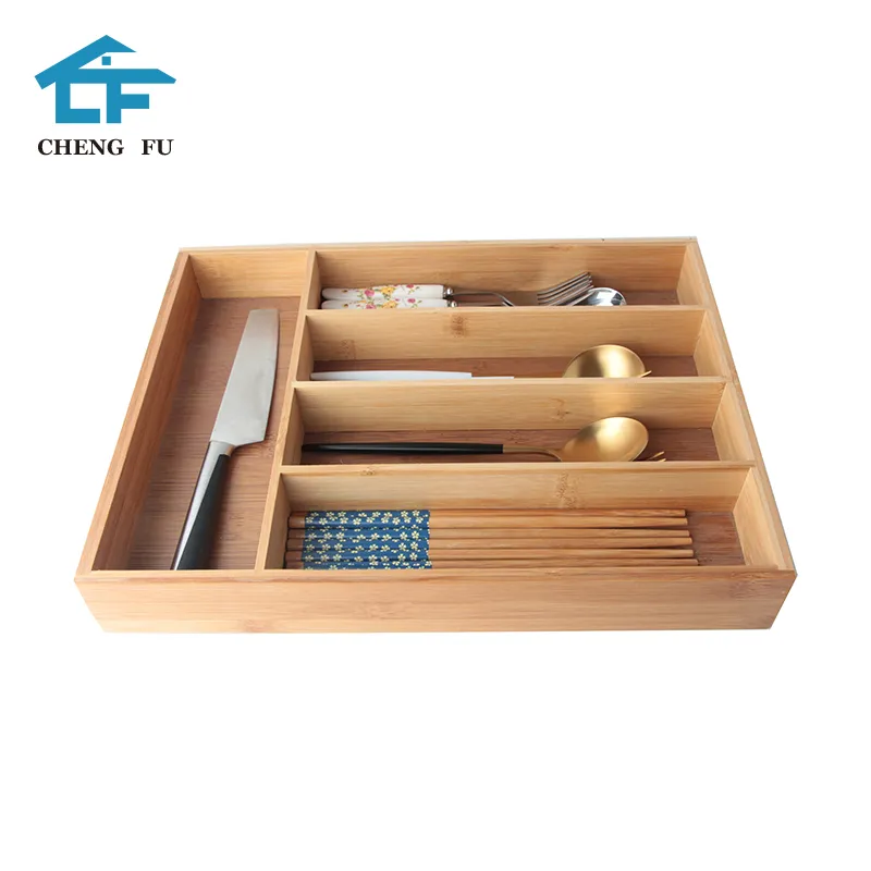 Bamboo Kitchen Drawer Organizer Silverware Organizer/Utensil Holder and Cutlery Tray