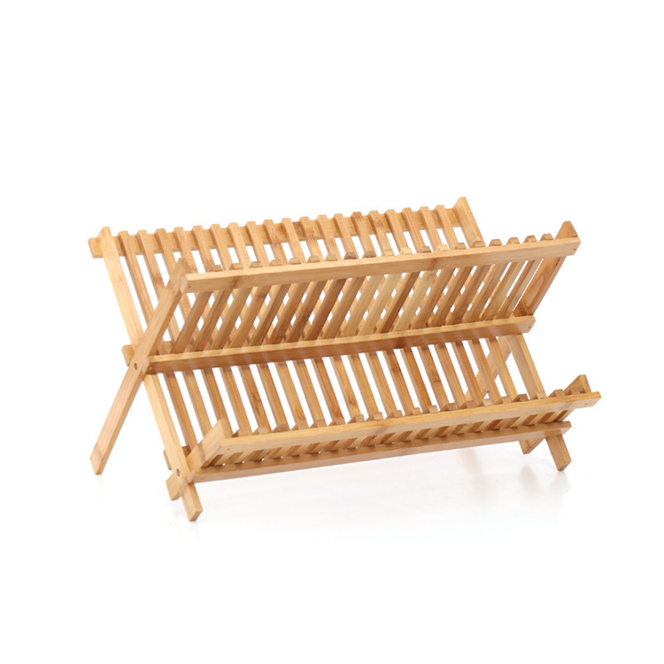 Drainer Folding Dish Drying Rack Easy Clean Durable Practical Plate Home Kitchen 2 Tier Gifts Retro