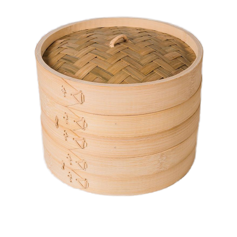 Streamer Bambu 2 Vaporiera Piroscafo Eco-Friendly Legno Da 14 Pollici Con Grande Fornello Rotondo E 6 Strati Ideale Per