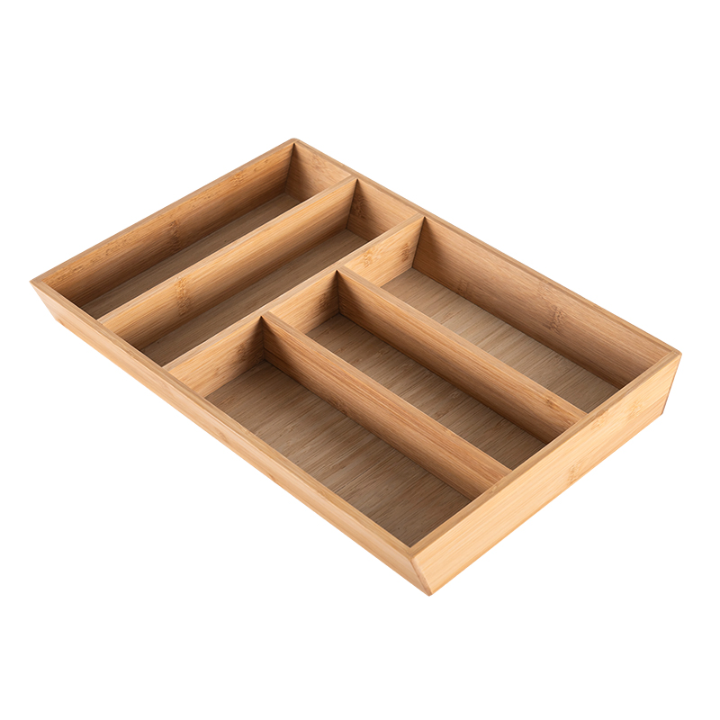 Expandable Cutlery Drawer Organizer Tray Adjustable Wooden Separate Storage for Kitchen