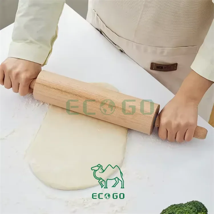 Factory Supply Hot Sale Custom High Quality Large Size Handle Detachable Bamboo Rolling Pin for Kitchen Baking